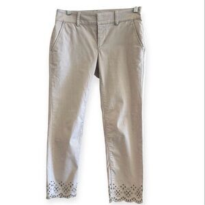 LOFT Eyelet Cropped Chino Pants